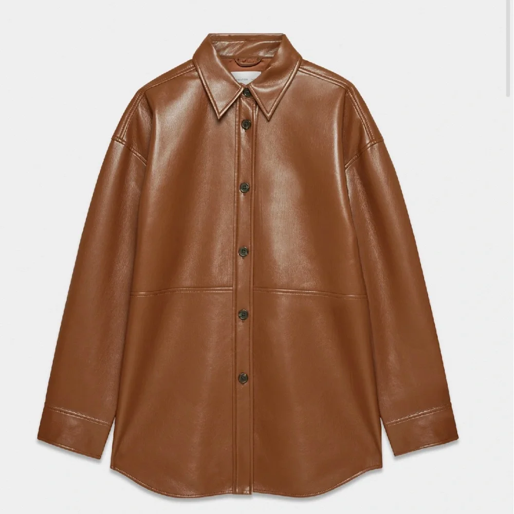 Aritzia Leather Pelli Babaton Shacket in Black - Picture 4 of 6